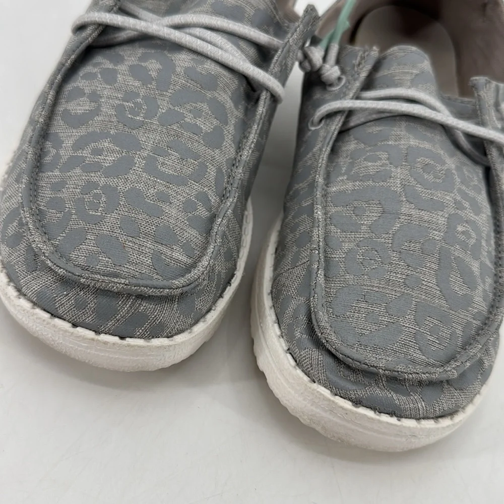 Hey Dude Youth Cat Eye Grey Boat Shoes Slip On Loafers Shoes